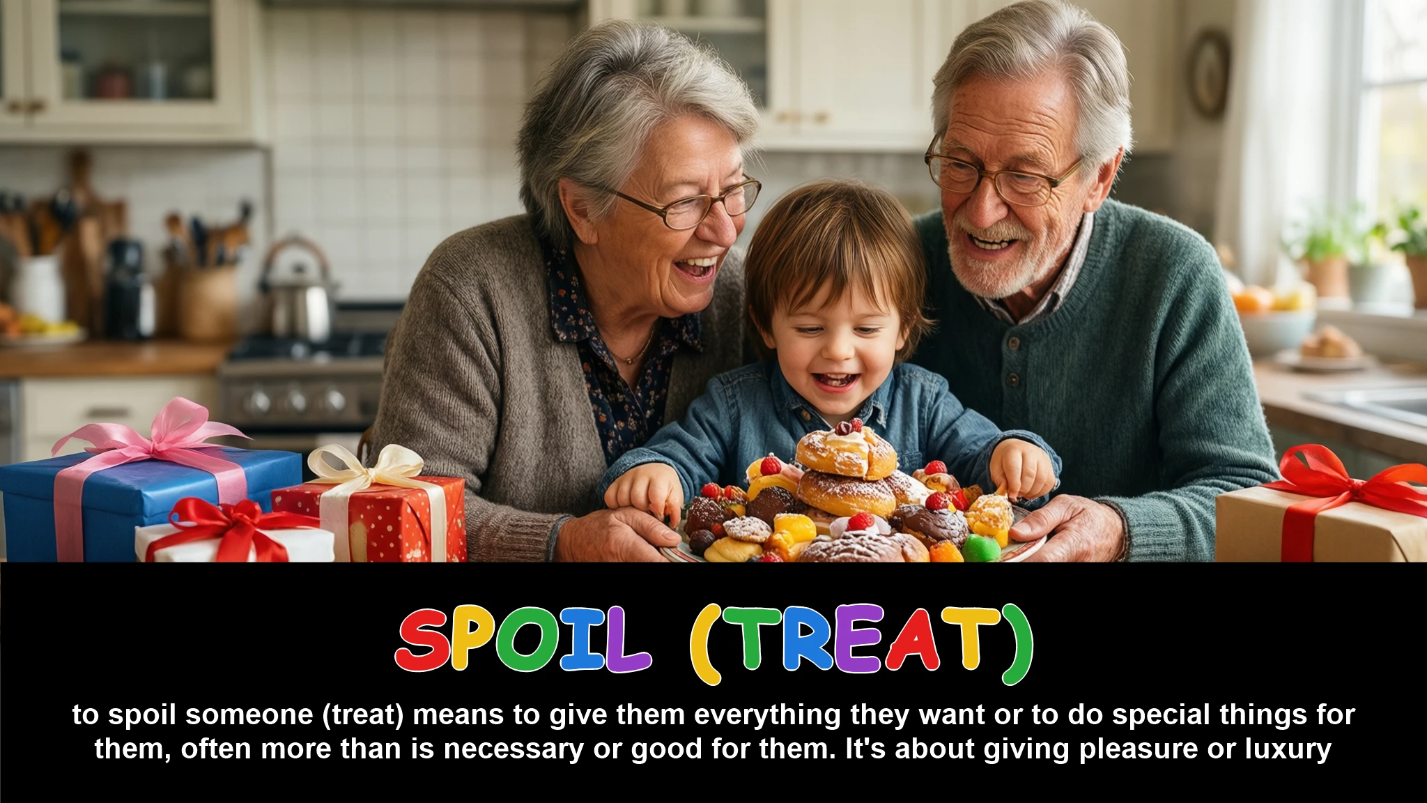 English Illustration for spoil (treat)